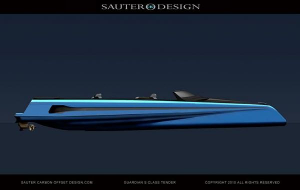 Guardian S Class Tender - the worlds first Carbon Neutral Speed Boat. Image Credit SauterCarbonOffsetDesign.com.