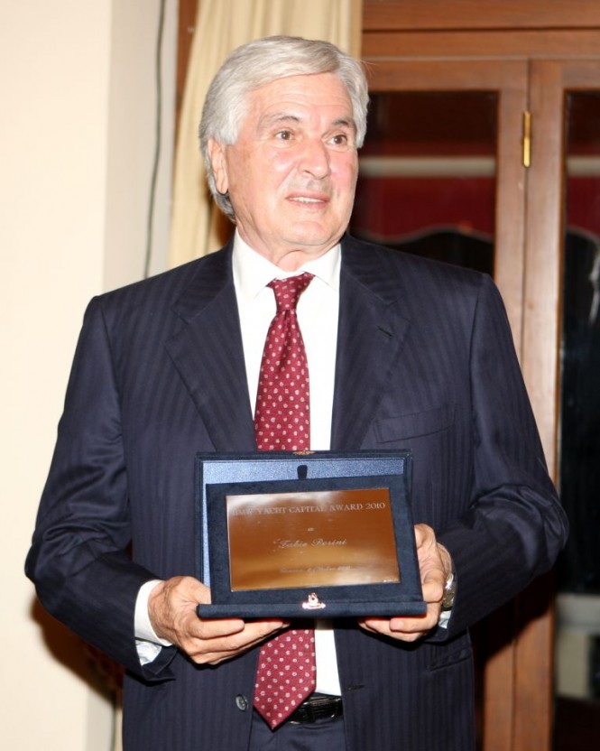 Perini Navi  Group founder Cavalier Fabio Perini, during the 2010 BMW-Yacht Capital Awards - Credit Perini Navi