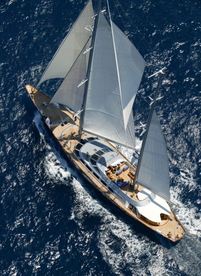 Perini Navi Sailing yacht Andromeda la Dea from above