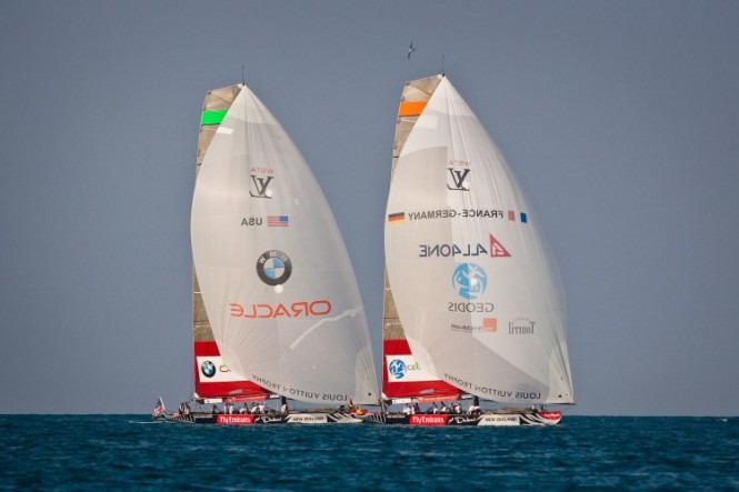 Race Day 7 BMW ORACLE Racing vs ALL4ONE © Bob Grieser ousideimages.com Louis Vuitton Trophy
