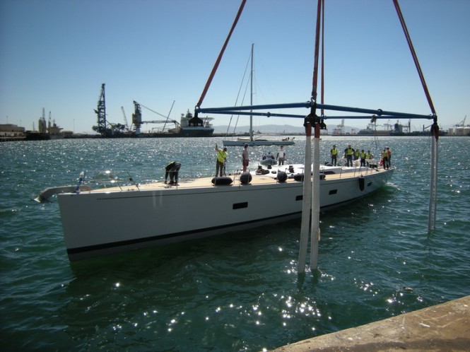 SW 94 Sailing Yacht Kiboko being launched - Credit Southern Wind