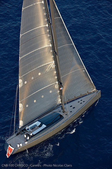 Sailing yacht Chrisco from above - Photo Credit Nicolas Claris
