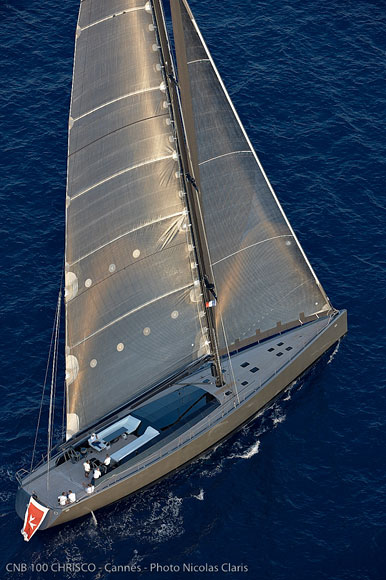 Sailing yacht Chrisco from above - Photo Credit Nicolas Claris