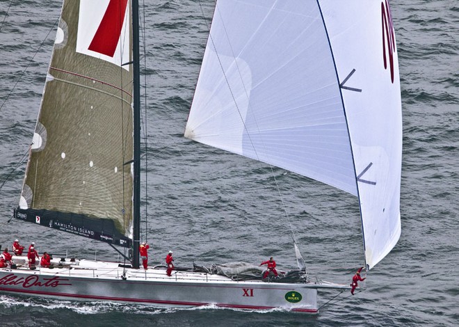 Sailing yacht Wild Oats XI claims the Cabbage Tree Island Race Record in a time of 14h,13m,35sec. - Photo Credit Rolex Daniel Forster