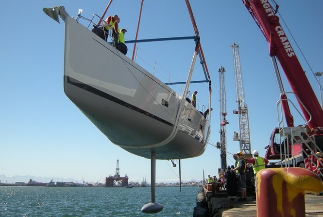 Southern Wind Sailing Yacht Kiboko being launched - Credit Southern Wind