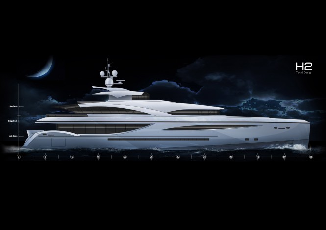 ICON Yachts and H2 Design Studio present a 5 Deck 55m Super Yacht