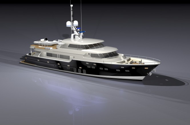 Rendering of DP08 - The 32m luxury motor yacht BLACK PEARL