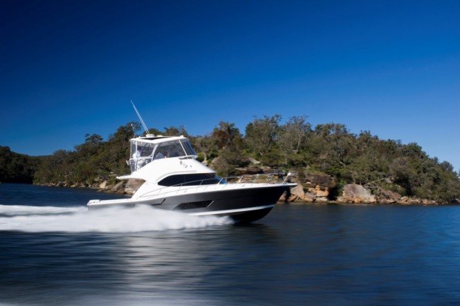 Riviera 43 Open Flybridge with IPS propulsion gives an exhilarating performance with outstanding economy - R Marine South Australia has one 43 in stock for pre-Christmas delivery