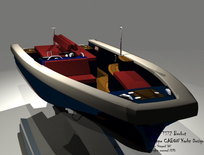 TS72 Superyacht Berkut tender rendering