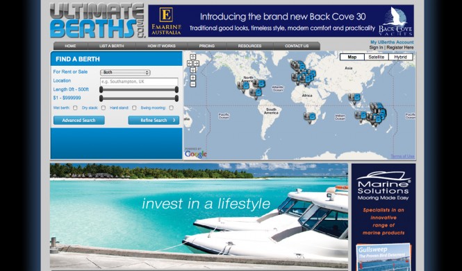 UltimateBerths.com has launched as the world's ultimate portal for connecting people who'd like to rent, buy or sell a marina berth or mooring