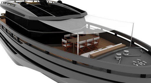 Baia Sevolution Yacht - Bow Rendering