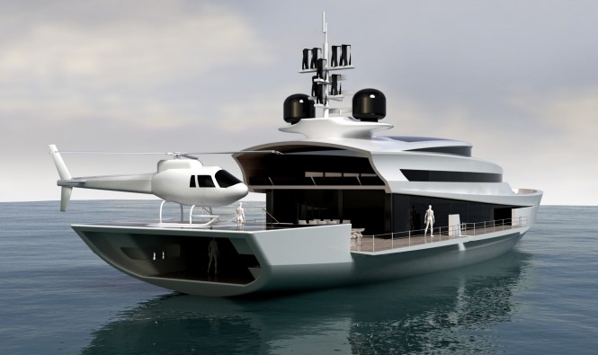 PARADIGM 180 motor yacht design Helipad