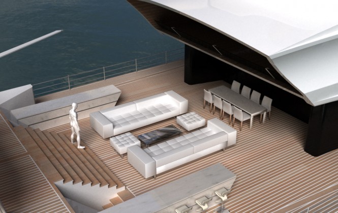 PARADIGM 180 motor yacht design deck area