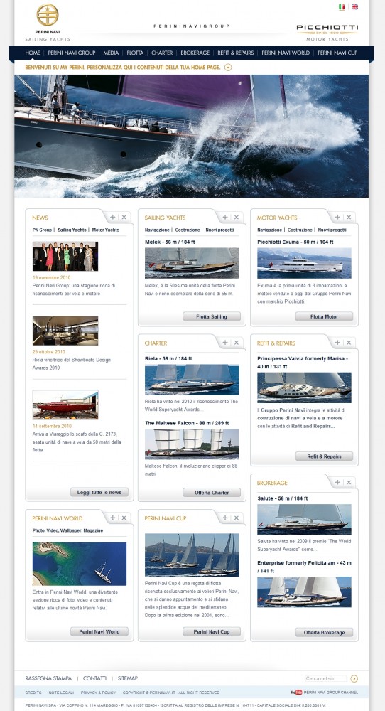 Perini Navi Group’s New Website - Home Page