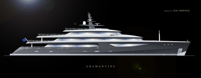 The 280ft Adamantine motor yacht design by Ivan Erdevicki Naval Architecture & Yacht Design Inc.