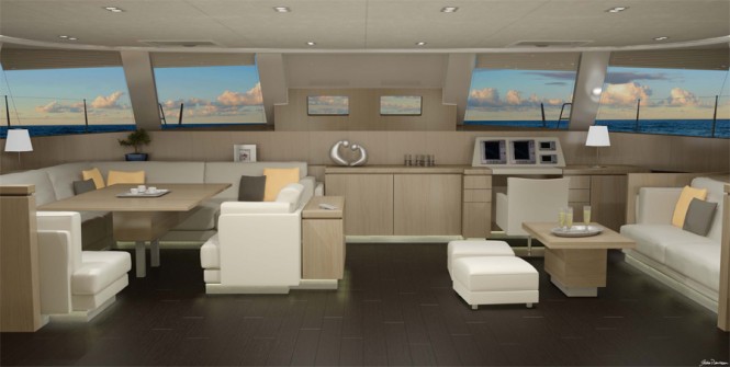 The new ALu Marine built Havana 72 interior design - Image Courtesy of Alu Marine