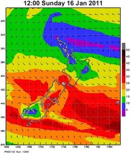 Weather Model from Predictwind for Sunday 16 Jan 11