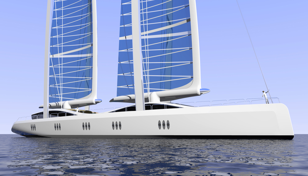 Geen Jet sailing yacht in marina