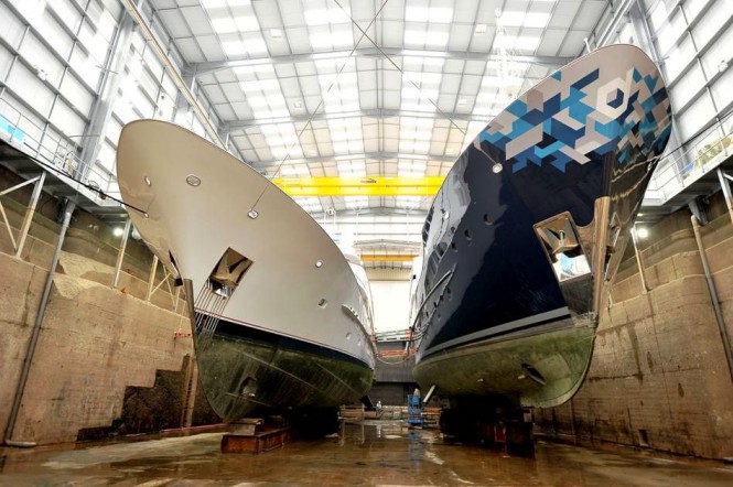 Motor Yacht Audacia and Superyacht Dardanella in dock at Pendennis