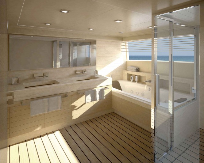 Navetta 33 Crescendo Motor Yacht Master Bathroom