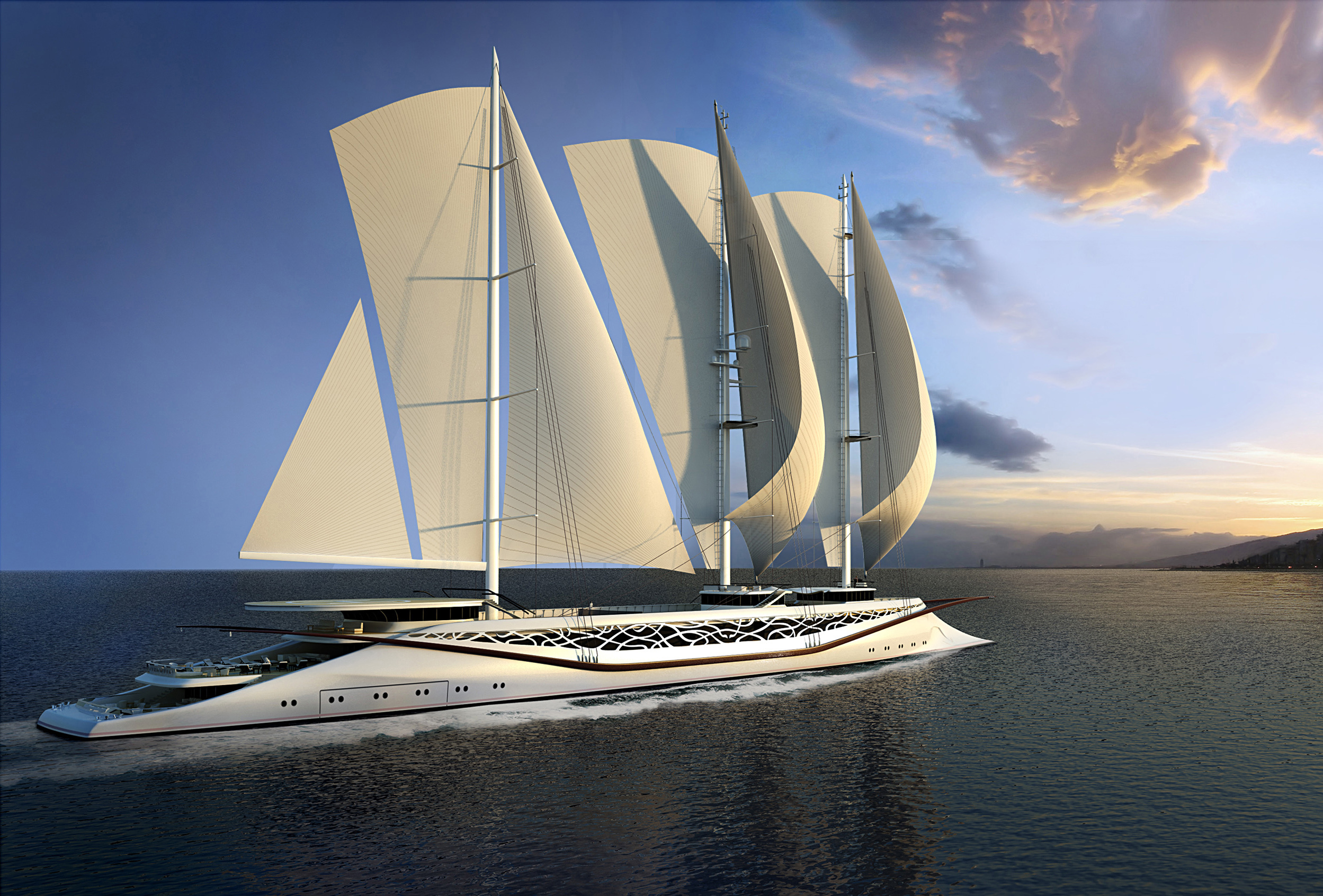 ultra modern sailing yacht