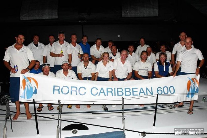 Rambler 100 crew dockside in Antigua after taking line honours - RORC Caribbean 600 Race 2011 -  Tim Wright -Photoaction.com ©