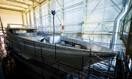 Phot of the Turquise Yacht Under Construction