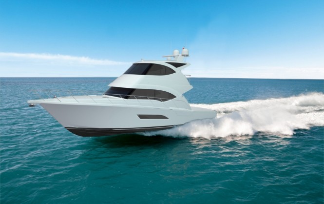 The new 53 flybridge motor yacht retains the distinctive Riviera styling