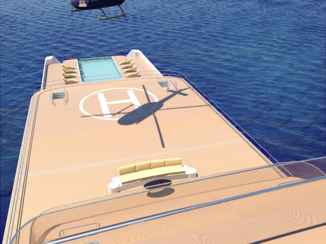 110m Explorer Motor Yacht Concept by J Kinder Yacht Design - Deck View