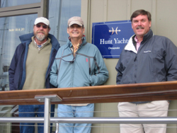 From left, Peter VanLancker, Bob Price and Todd Taylor stand in front of Hunt Yachts' new Chesapeake office.