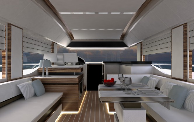 GALATEA 56 Motor yacht Salon by Pama Architetti Design