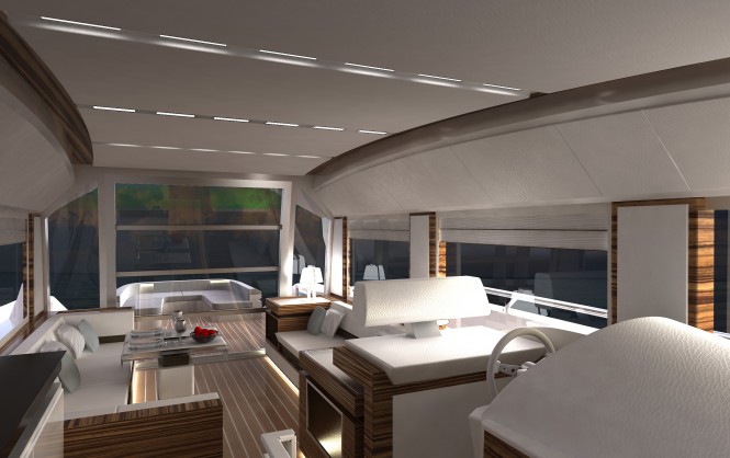 GALATEA 56 Motor yacht Salon looking aft by Pama Architetti Design