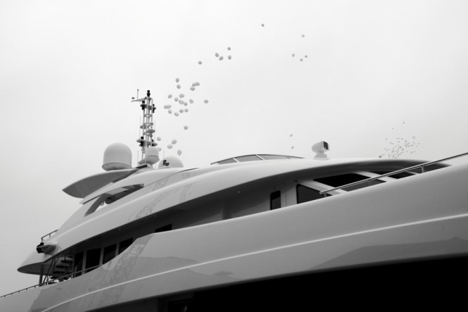 Photo of Superyacht Satori being Launched by Heesen - Photo credit Dick Holthuis