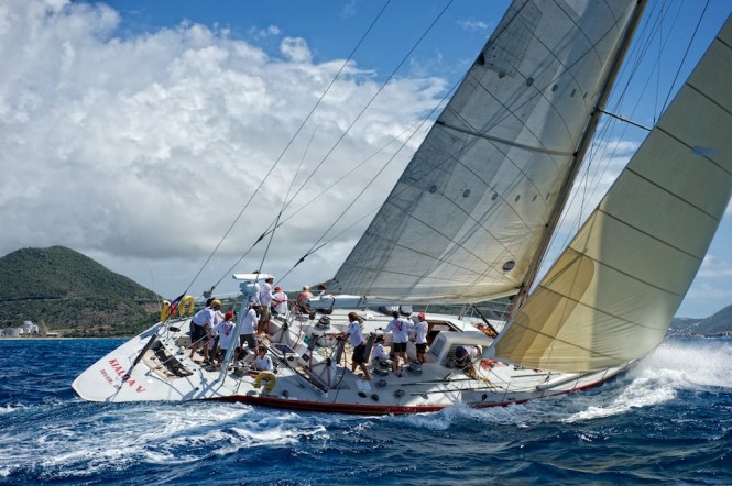 SY Kialoa V at the 31st Annual St. Maarten Heineken Regatta 2011 Day 2  Credit Tom ZinnOutsideImages