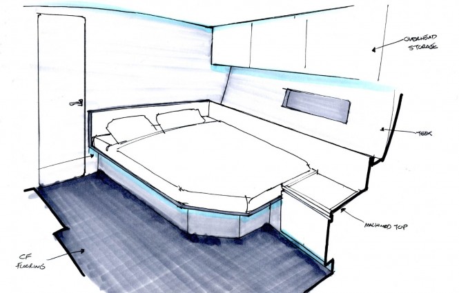 Sketch of Sailing yacht SANS Owners Cabin