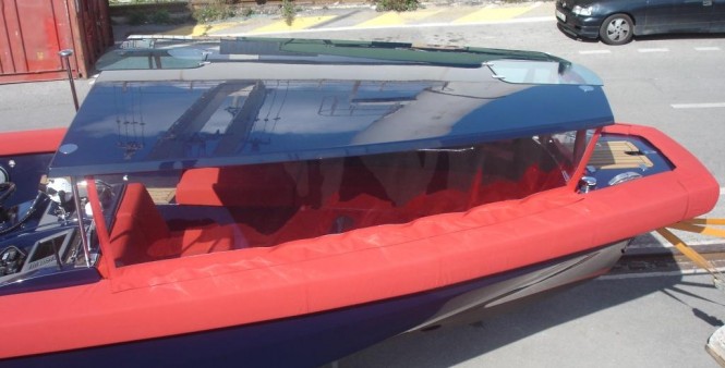 Tender Shipyard TS72 tender to yacht Berkut - front removable dodger