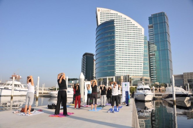 Yoga sessions at Dubai’s Festival Marina