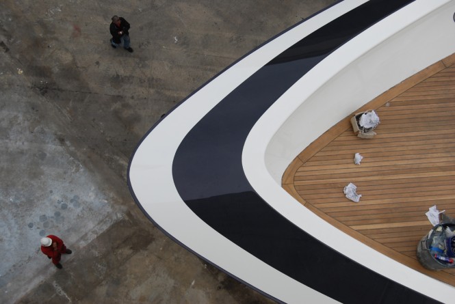 Bow of the 70 metre superyacht NUMPTIA by Rossi Navi