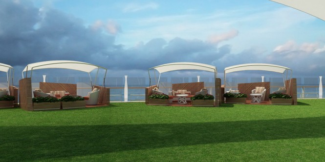 Cruise Ship Celebrity Silhouette Alcoves at the Lawn Club - Image Courtesy of Celebrity Cruises