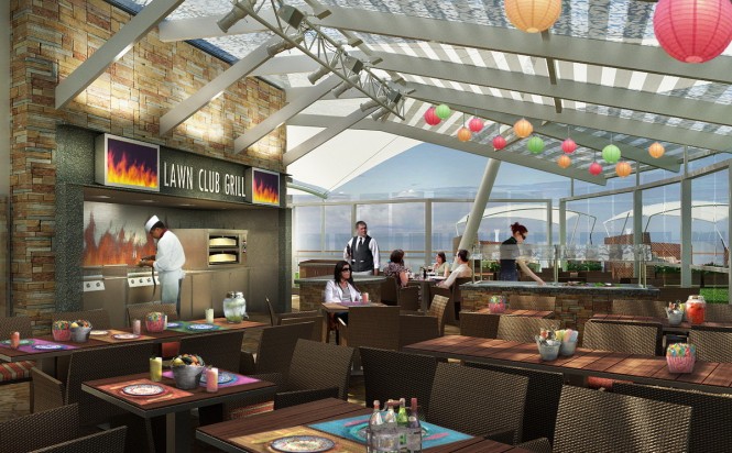 Cruise Ship Celebrity Silhouette Lawn Club Grill - Image Courtesy of Celebrity Cruises
