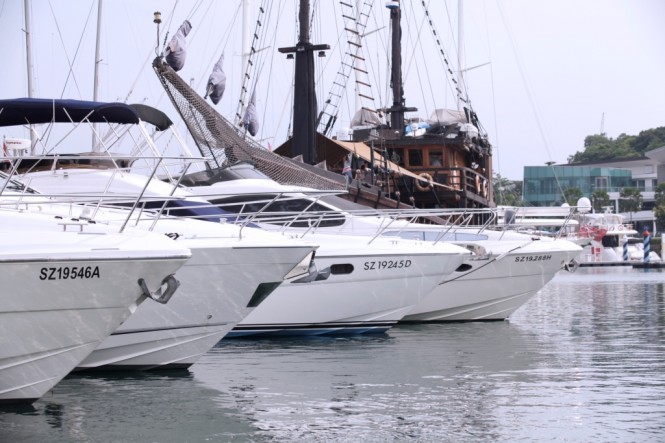 Boats in the Marina at the Inaugural Singapore Yacht Show 2011 