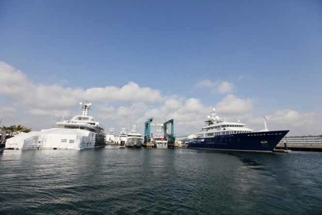 Motor yacht Polar Star and Yacht TV refinished at Rybovich Superyacht Marina