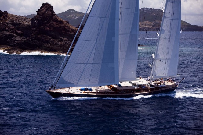 Sailing yacht Christopher during the 2011 St. Barths Bucket Regatta Race 3. Sailing yacht Christopher during the 2011 St. Barths Bucket Regatta Race 3.