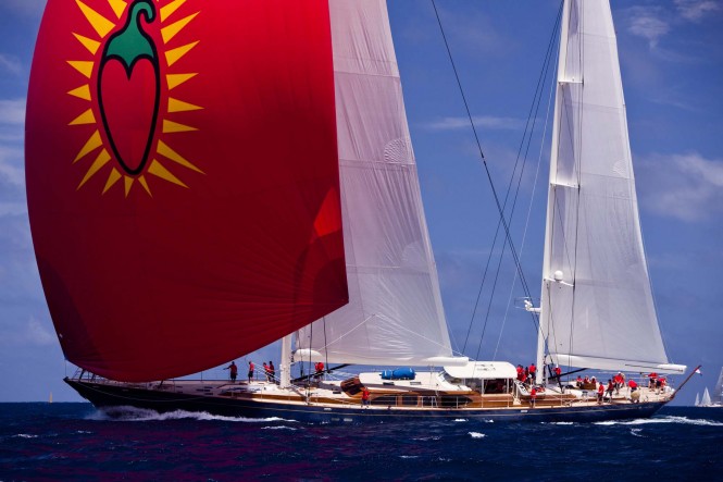 Pendennis Yacht Christopher sailing in the 2011 St. Barths Bucket Regatta Race 2 Pendennis Yacht Christopher sailing in the 2011 St. Barths Bucket Regatta Race 2