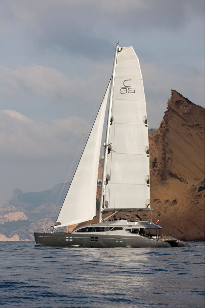 Yacht Cartouche - A Blue Coast 95 Catamaran - Photo Credit Gilles Martin-Raget  