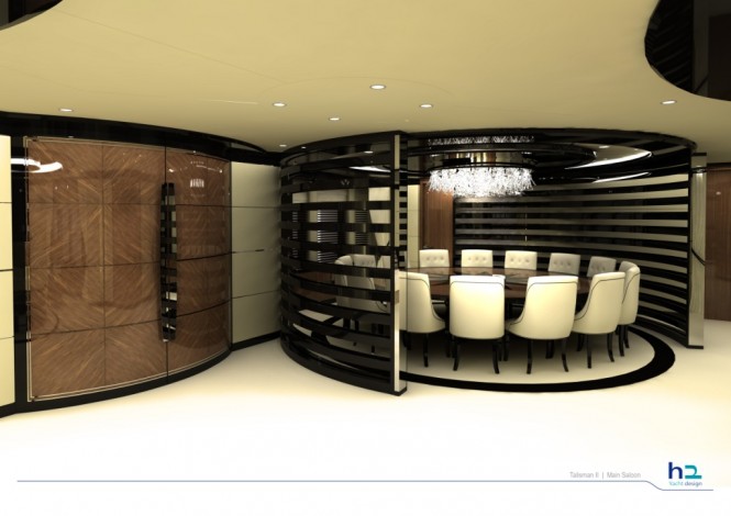 Yacht Talisman C by Proteksan Turquoise Dining Salon