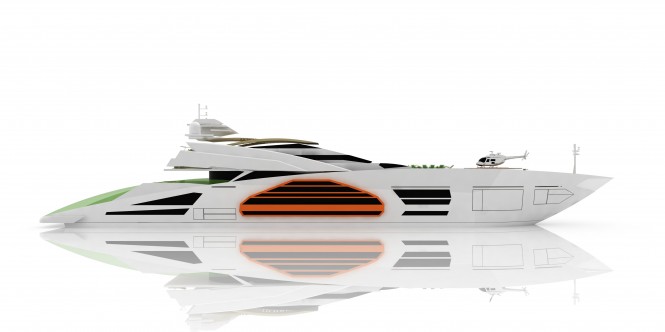 90 metre Cafiero Luxury Motor Yacht Design by Giuliana Galantino - profile