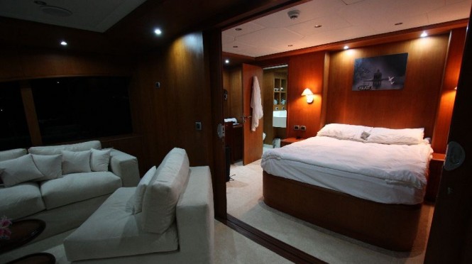 Motor Yacht Seven Spices Sky Suite - Image credit Luxury Motor Yachts Inc