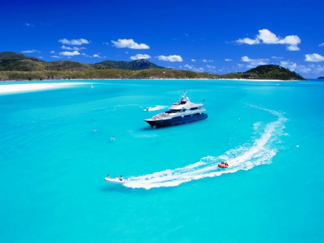 Princess Iluka at Hill Inlet - Anchored Superyacht Princess Iluka at Hill Inlet - Anchored Superyacht