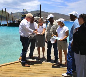 Quarterdeck Marina at Bitter End Yacht Club being refitted
